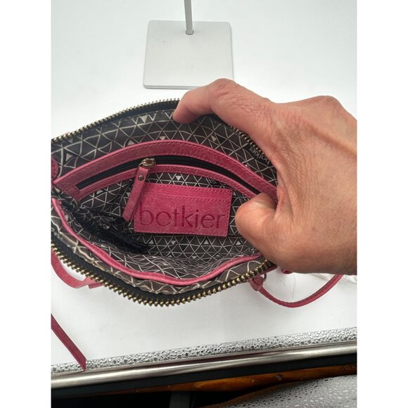 Botkier Mini Crossbody Bag Womens Pink Leather Tassel Zip Purse 9x6 Y2K Designer - Picture 3 of 10